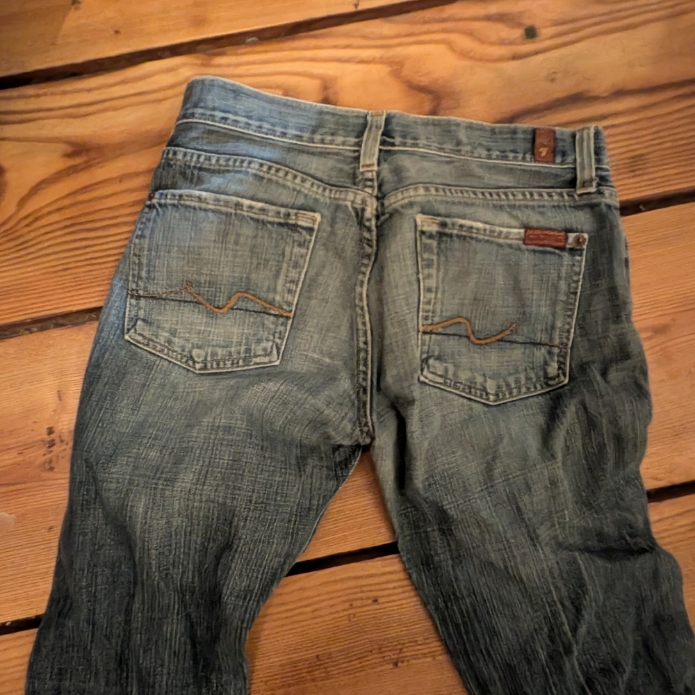 7 For All Mankind Distressed Blue Jeans